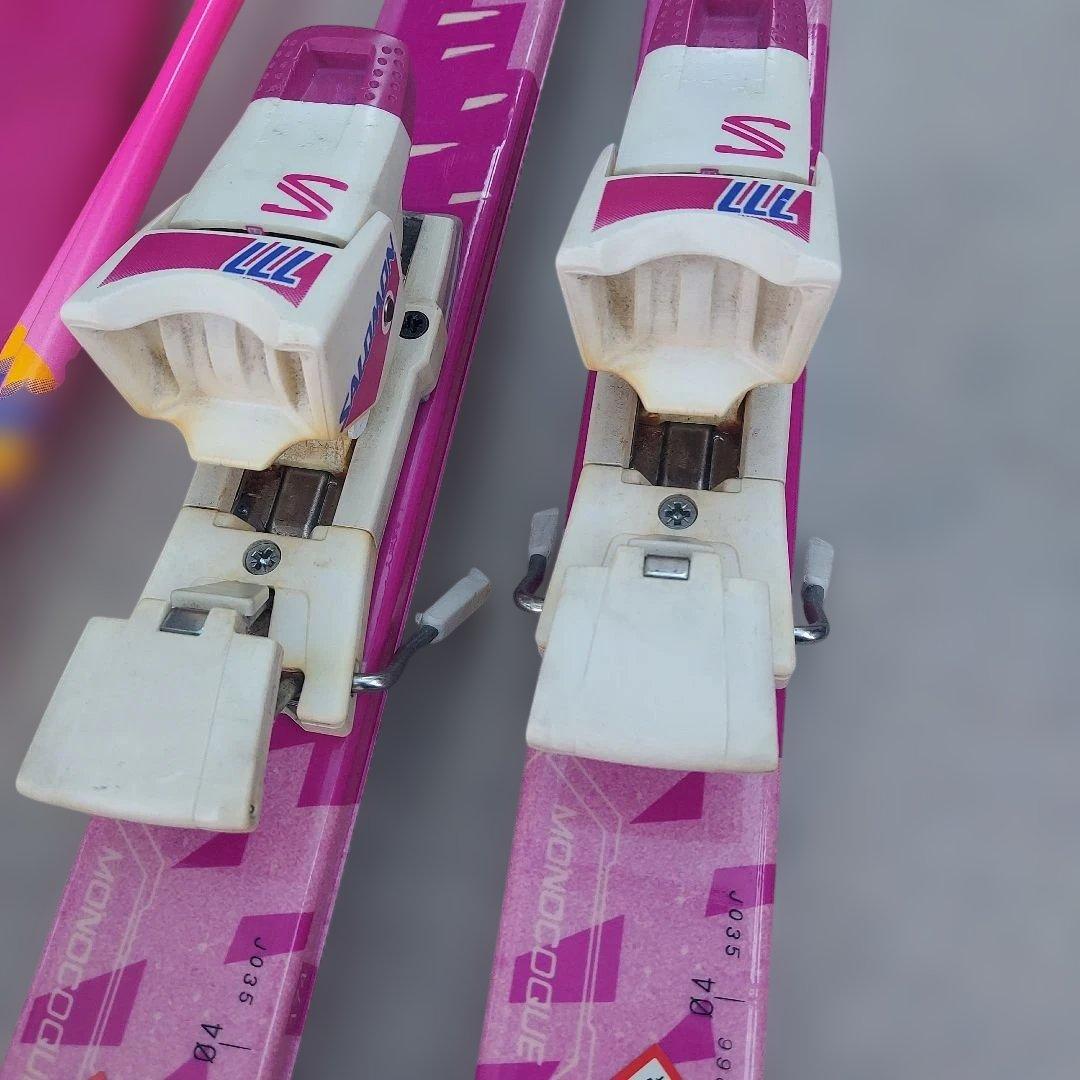 Salomon スキー板セット ピンク　ストックやケース付き