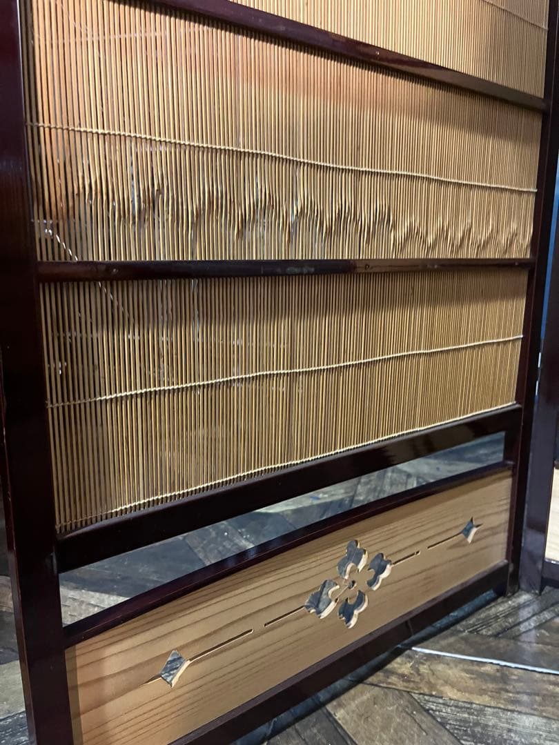 ☆Hannah☆＊竹細工 衝立 4連 パーテーション 和風 モダン間仕切り