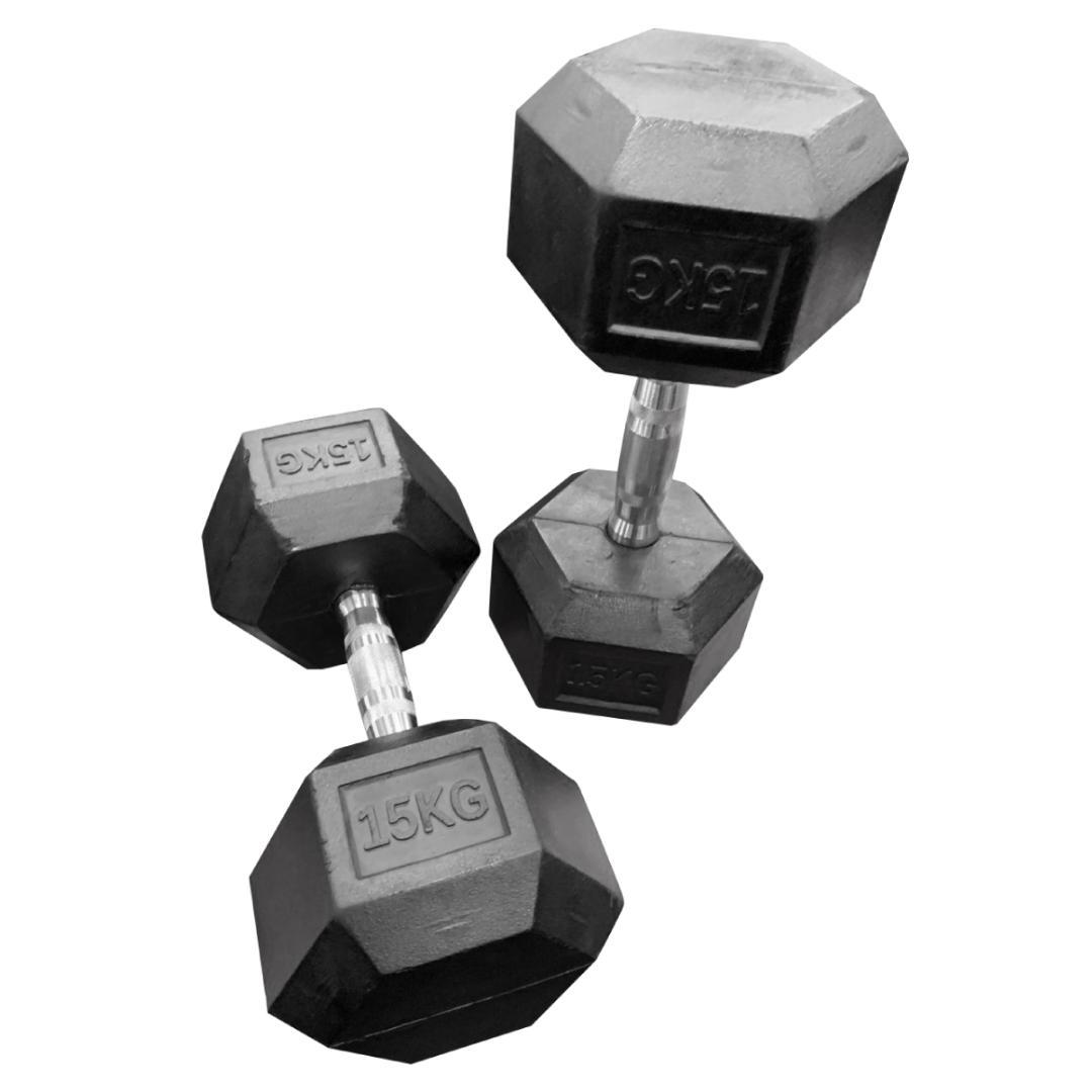 ラバー ヘックス ダンベル 15kg × 2個 セット
