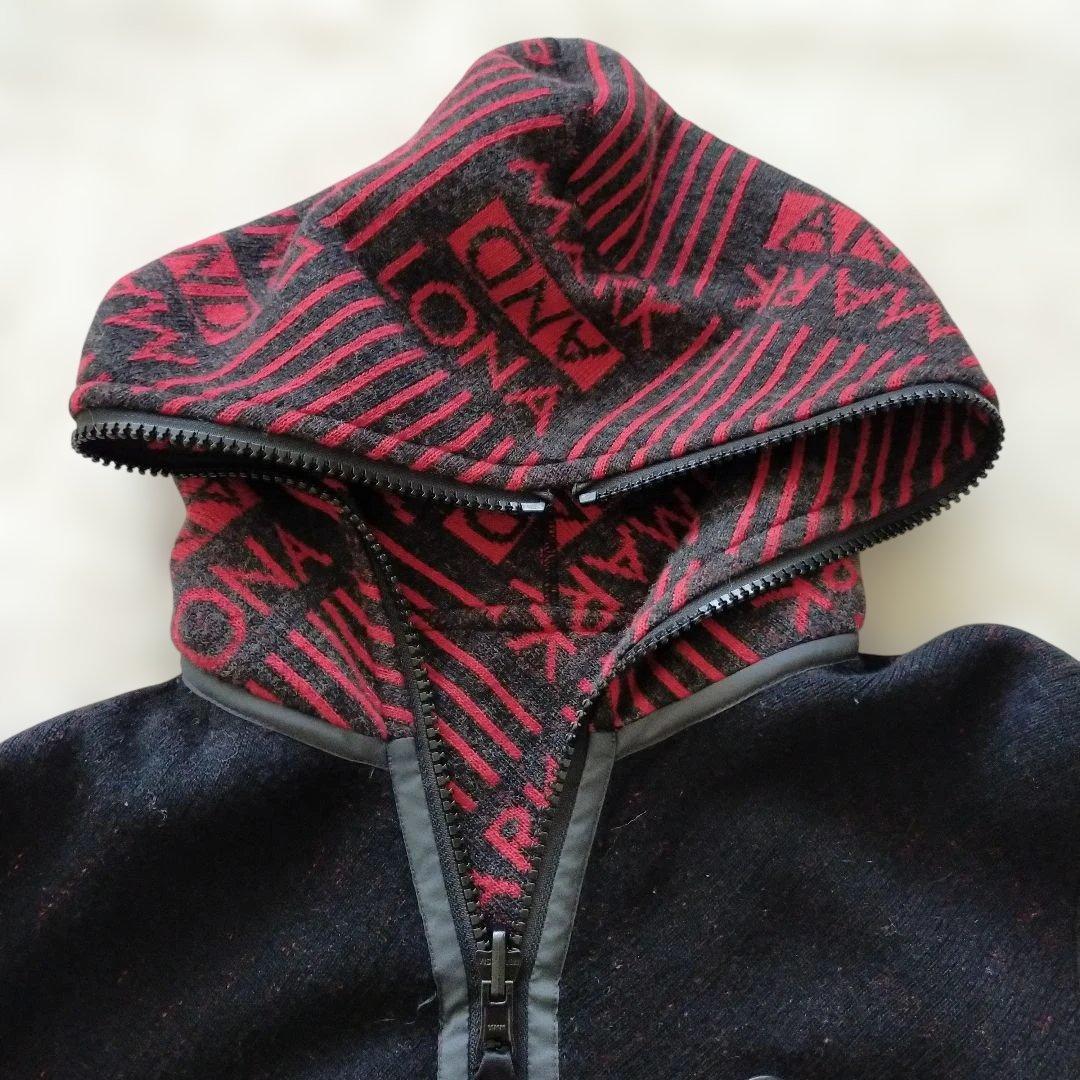 マークアンドロナ リバーシブルニット ウール配合 パーカー スカル 46