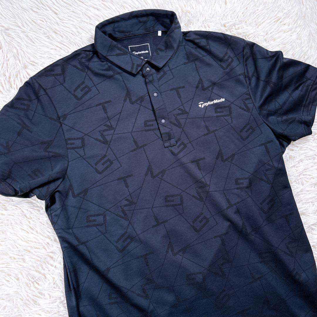 【メンズXO⭐️極美品】テーラーメイド　半袖ポロシャツ　ゴルフ　レターグラフィック