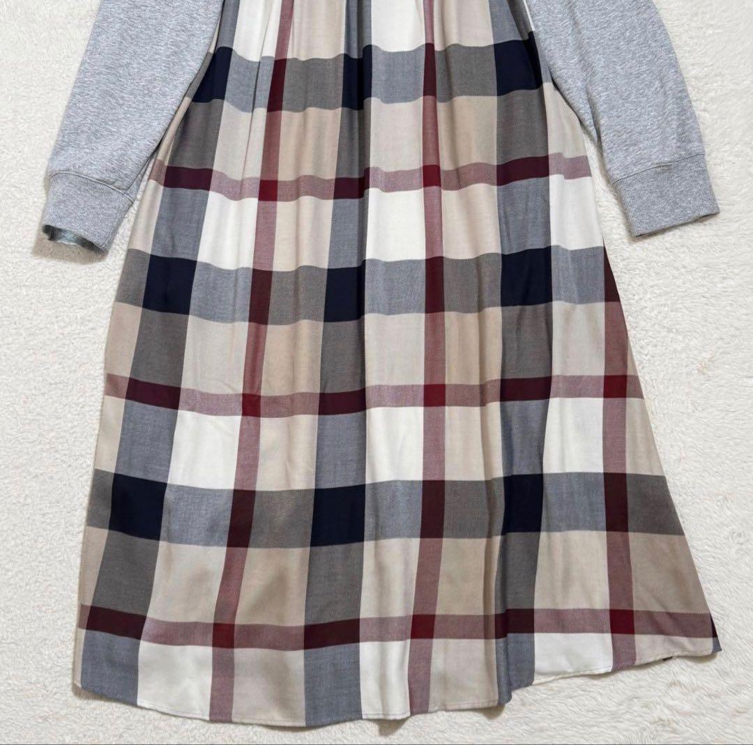 美品　ブルーレーベルクレストブリッジ コンパクトドライ裏毛ドッキングワンピース