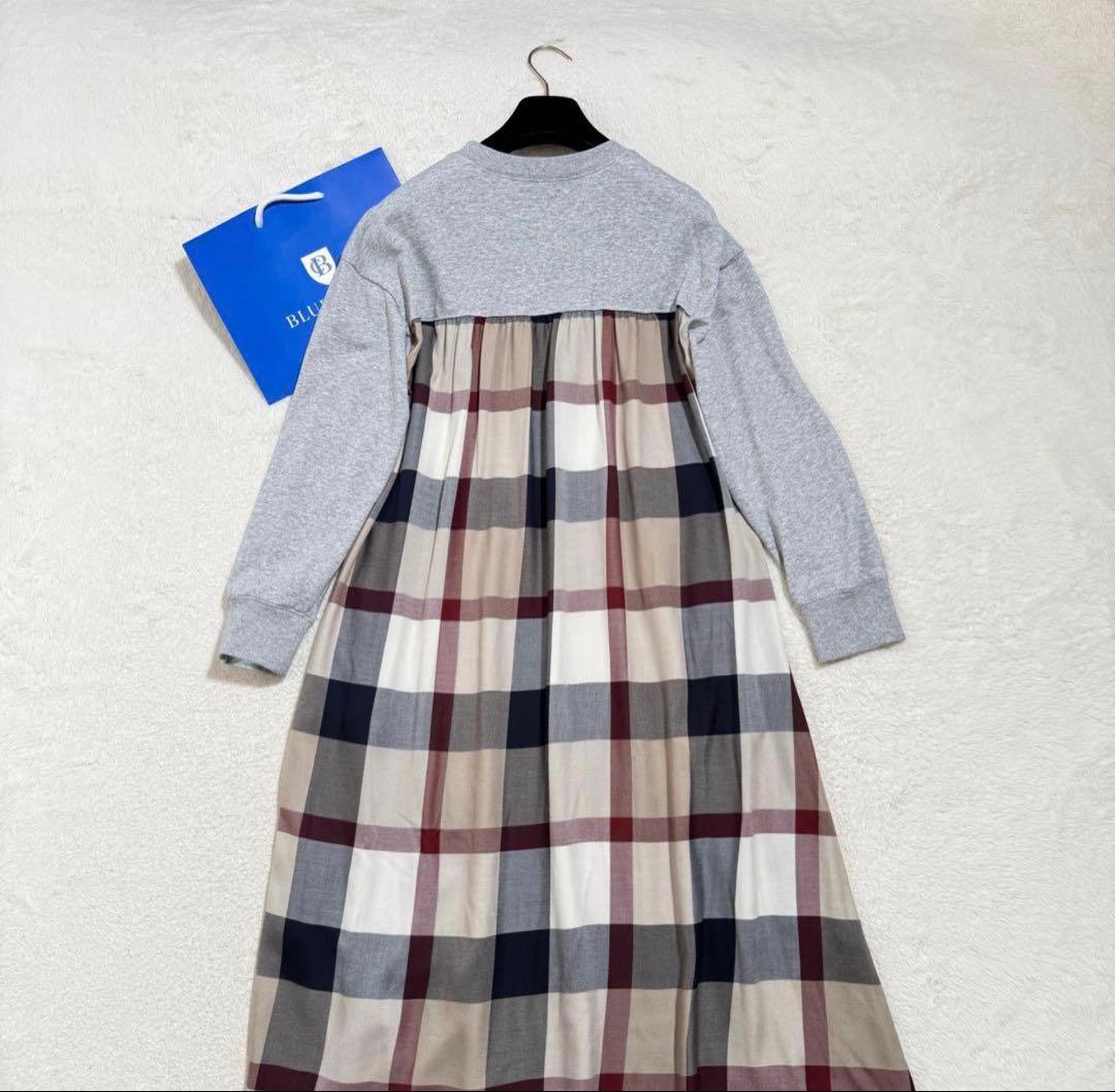 美品　ブルーレーベルクレストブリッジ コンパクトドライ裏毛ドッキングワンピース