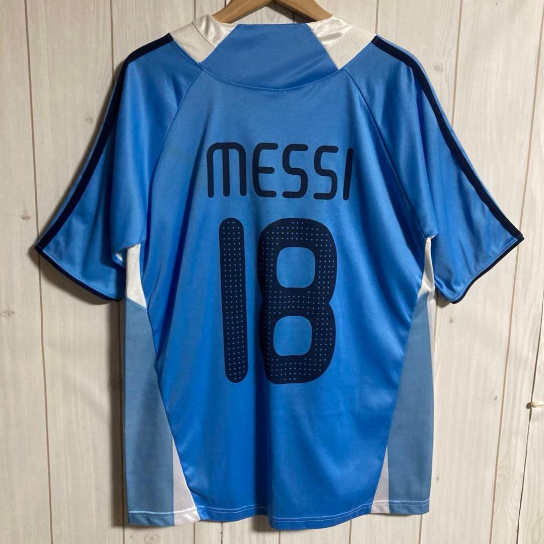 希少00sアルゼンチン代表リオネル・メッシ18番サッカーユニフォームゲームシャツ