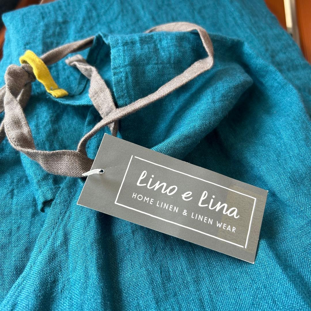 新品タグ付⭐︎リーノエリーナエプロン　マノン⭐︎ミノルカブルーLino e Lina