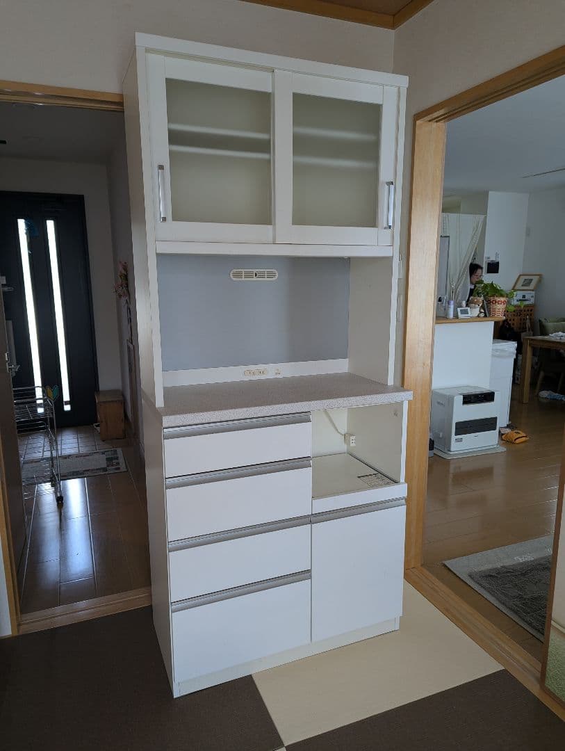 【美品】ニトリ　キッチンボード　食器棚　90✕45✕205