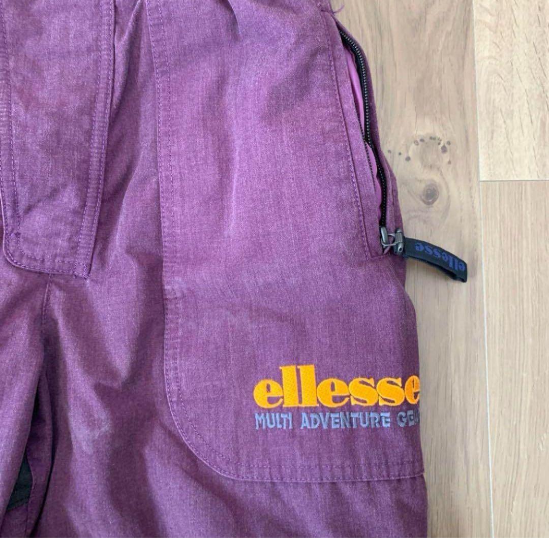 古着 90s ビンテージ スキースノボーウェア レトロ M 紫 ビブパンツ