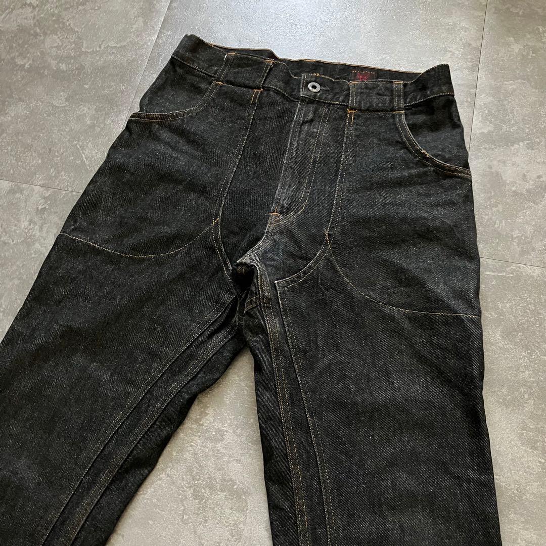 パンツ NEPENTHES HOGGS double knee black denim