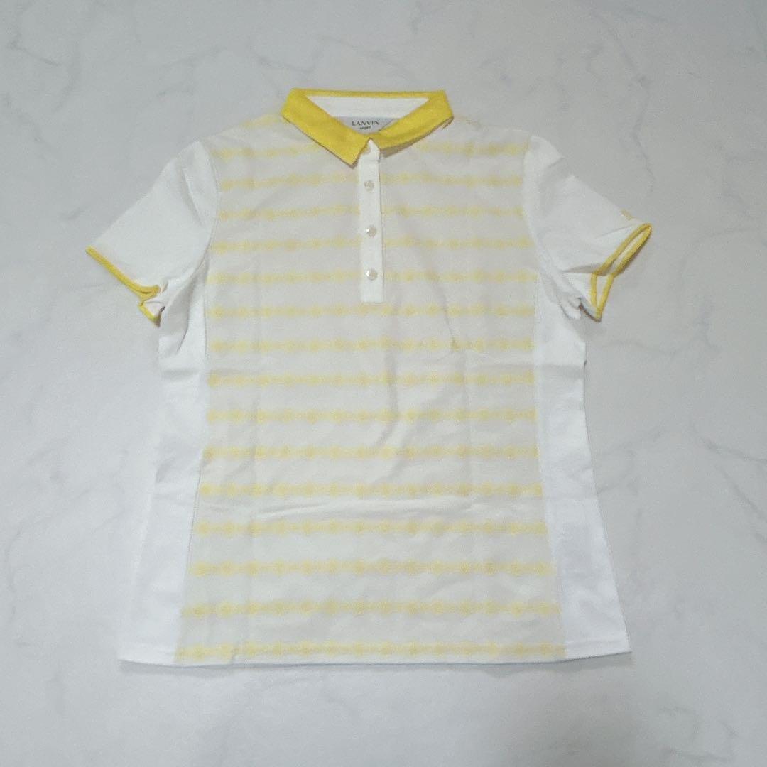 未使用級 ランバンスポール LANVIN SPORT ゴルフポロシャツ 黄 L
