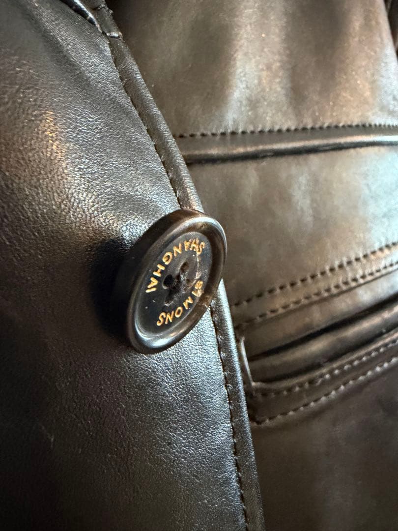 SIMON'S ブラックレザーコート XL