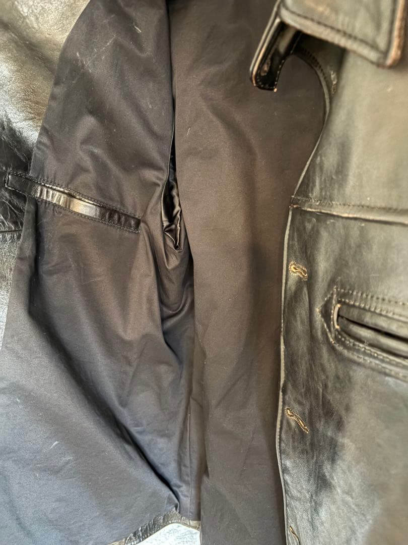 SIMON'S ブラックレザーコート XL