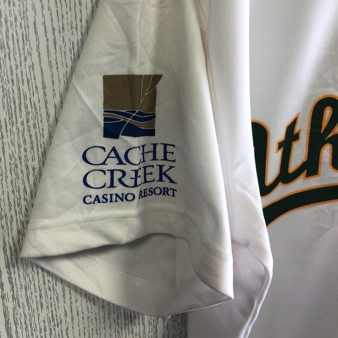 MLB☆メジャー　アスレチックス　プリントロゴ　半袖　シャツ　ユニフォーム　XL