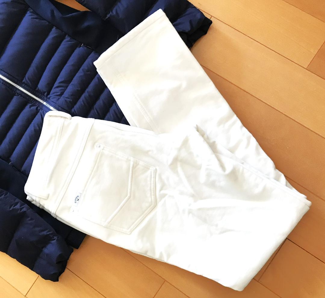 ★超美品Callawayキャロウェイ★あったか裏起毛＆蓄熱ゴルフパンツ★ホワイト