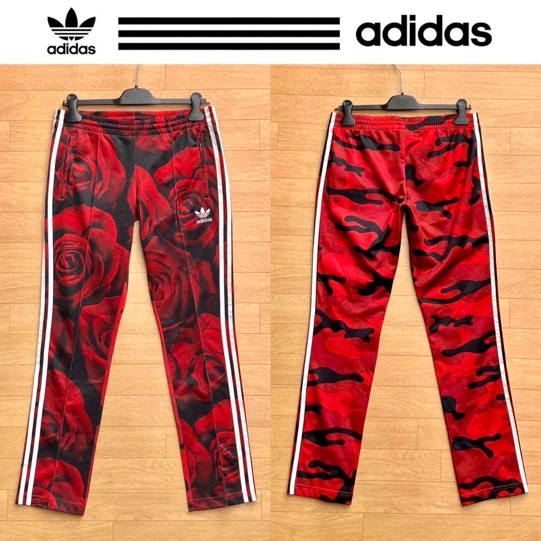 アディダス オリジナルス トラックパンツ 薔薇 ジャージ レッド ローズ　カモ