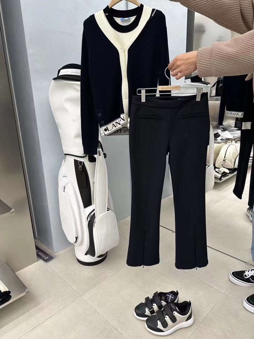 ゴルフウェア レディース 女性用 長ズボン 黒ML