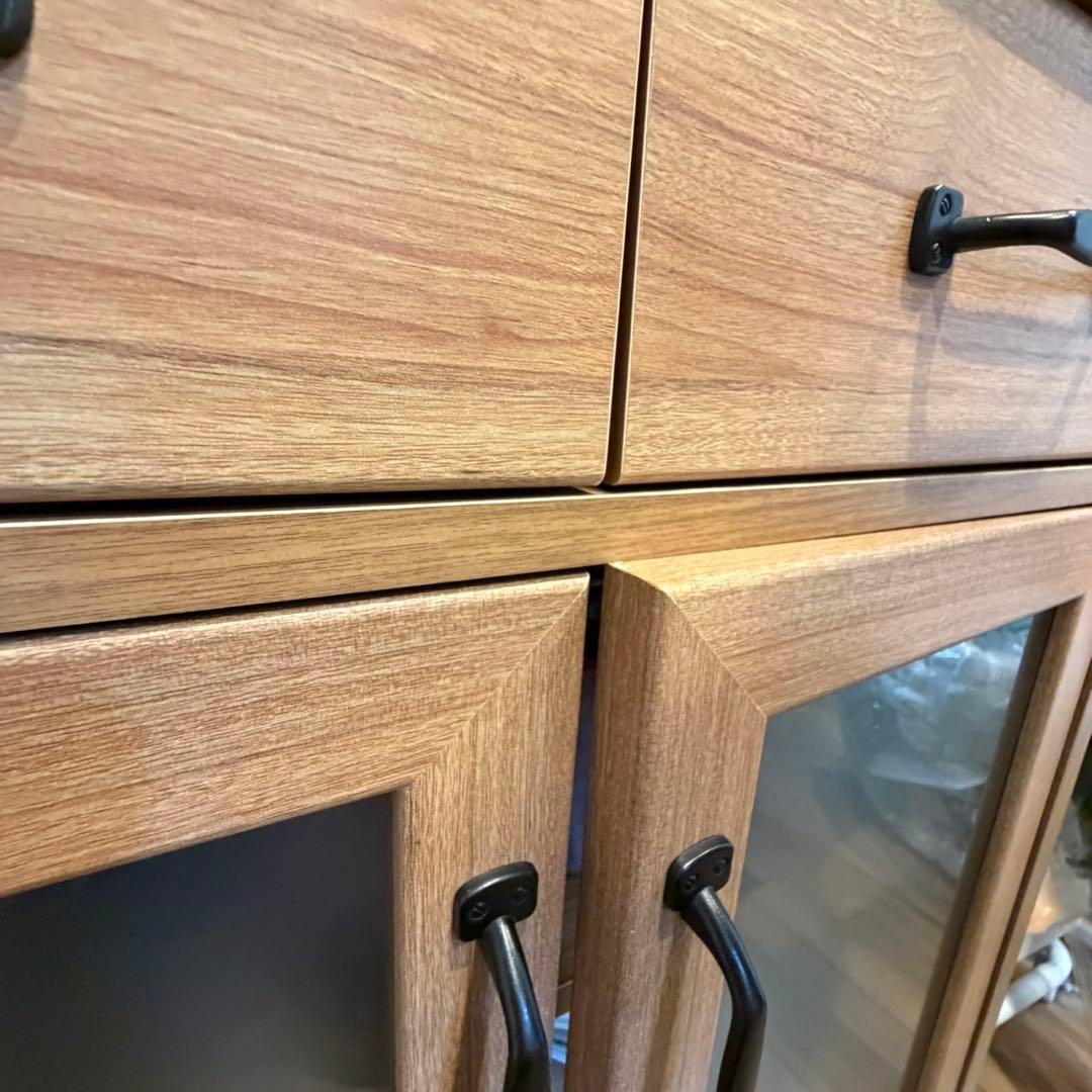 【4月中旬発送】キッチンカウンター 幅118cm グレーナチュラル