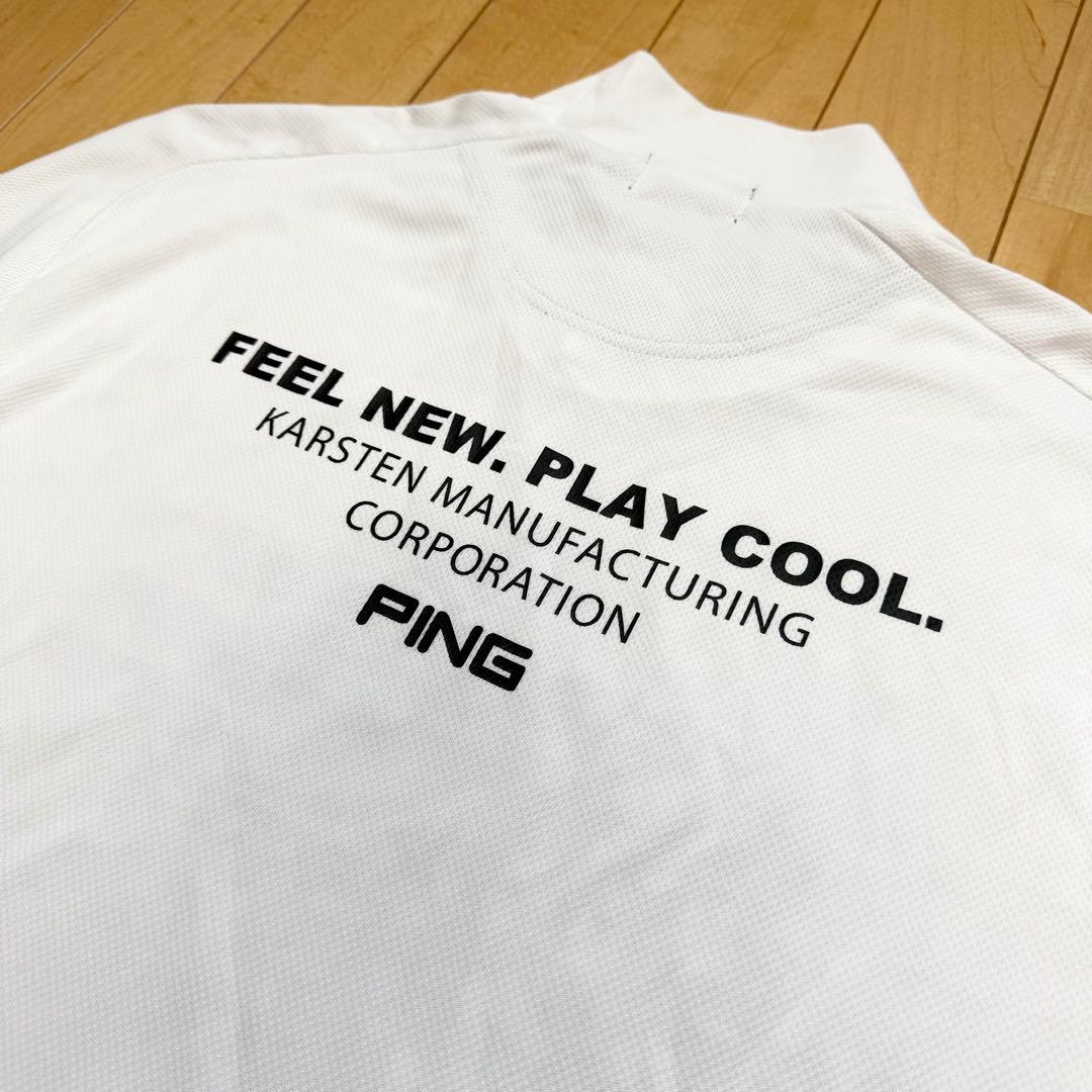 【美品】 ピン モックネック ハイネック カットソー 3L 大きいサイズ 白