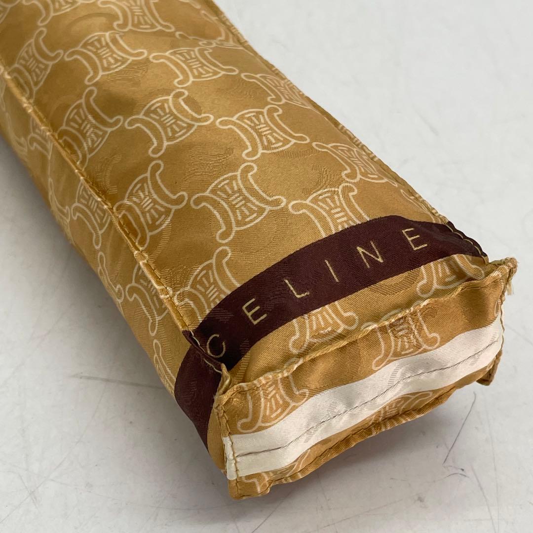 KO2249□CELINE 折りたたみ傘 マカダム柄 トリオンフ ブラウン