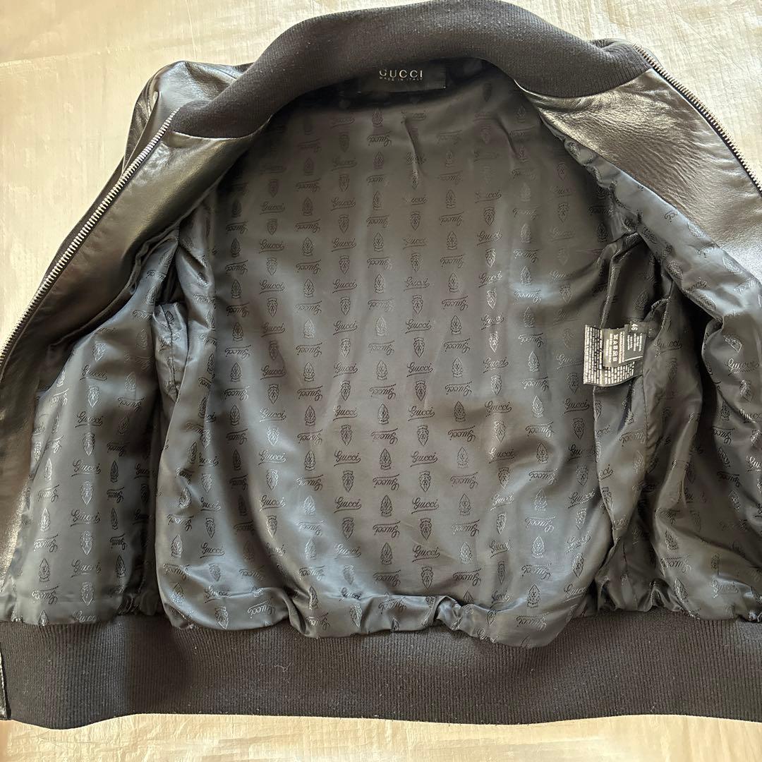 キャメルGUCCIレザーブルゾン