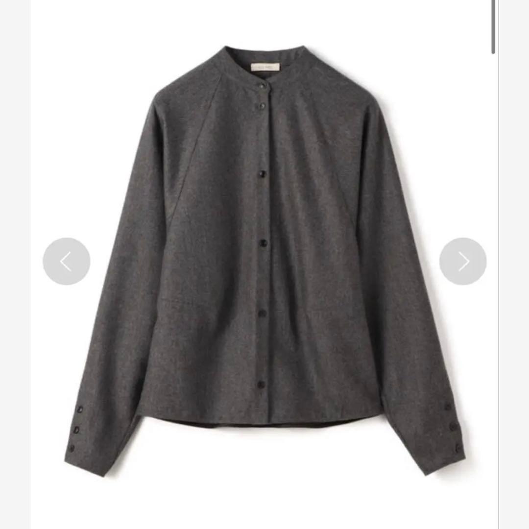 DES PRES ウールカシミヤポプリンメルトンフィットウエストテッドブラウス