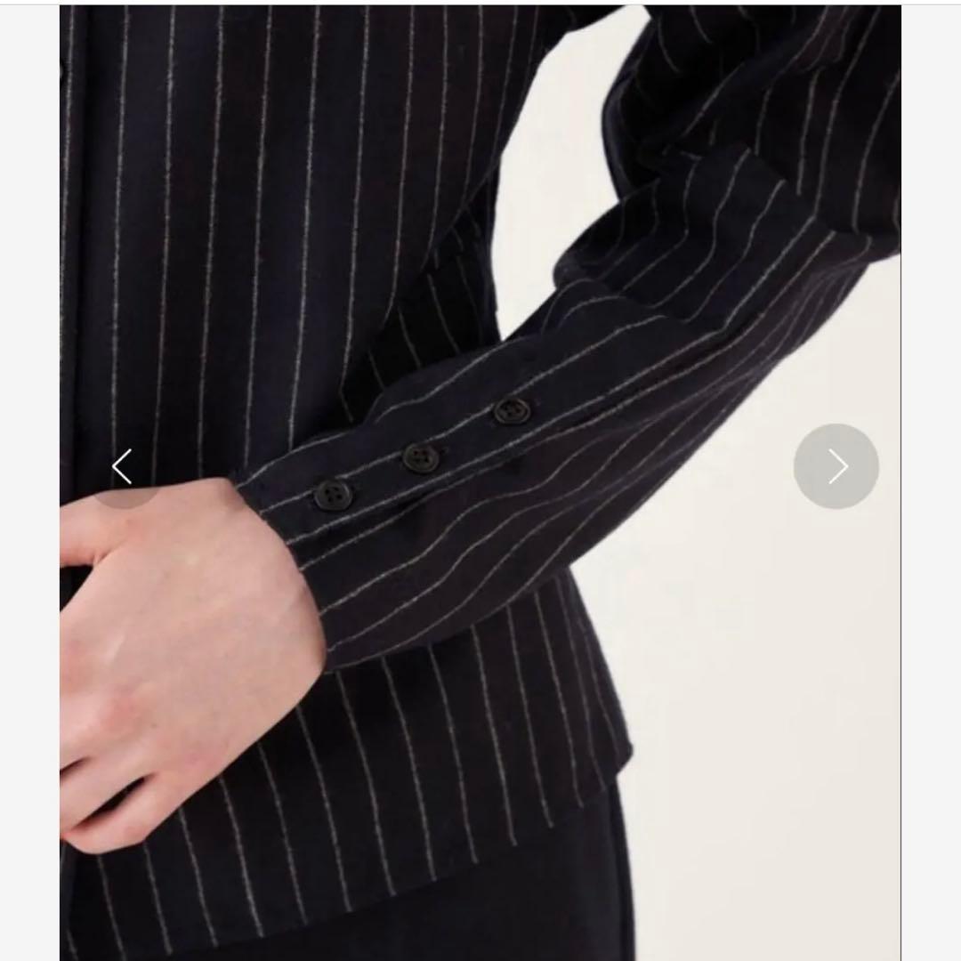 DES PRES ウールカシミヤポプリンメルトンフィットウエストテッドブラウス