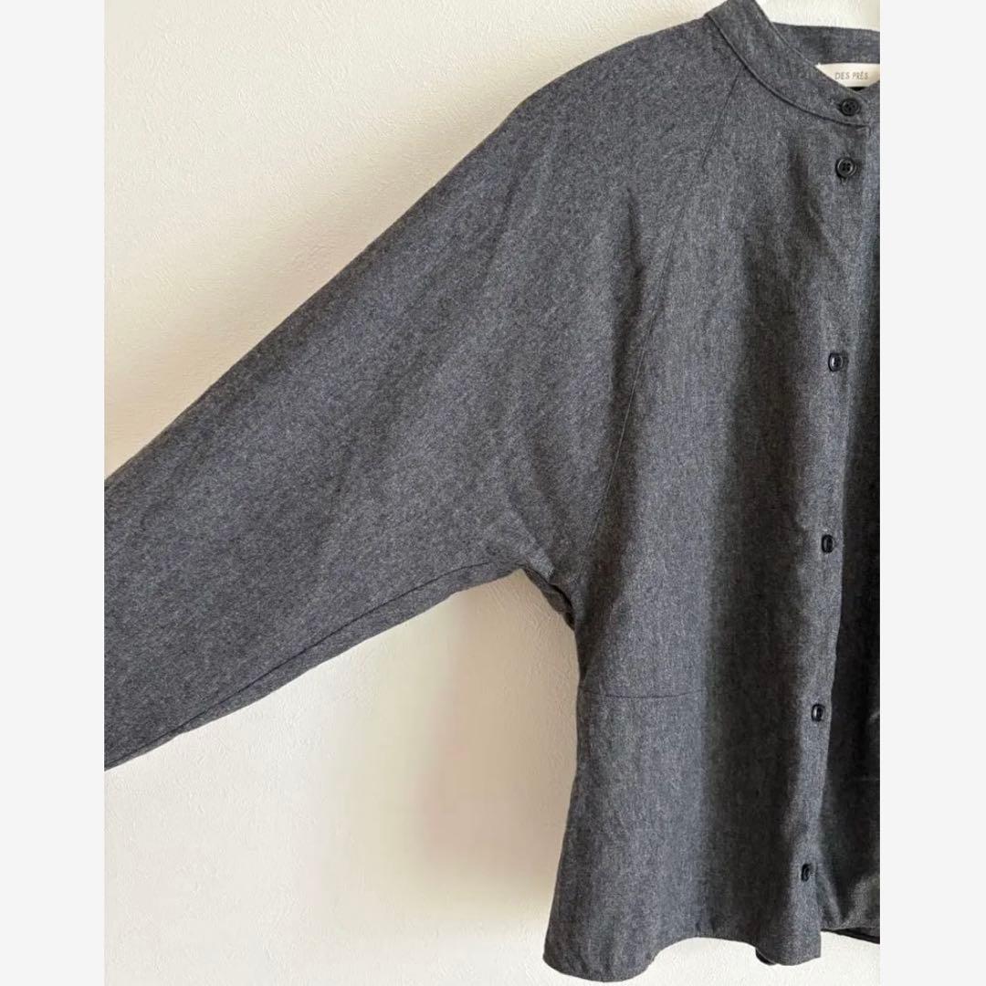 DES PRES ウールカシミヤポプリンメルトンフィットウエストテッドブラウス