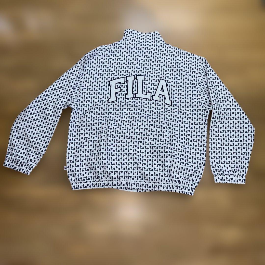 FILA テニスラケット柄 ジップアップジャケット、 パンツセット