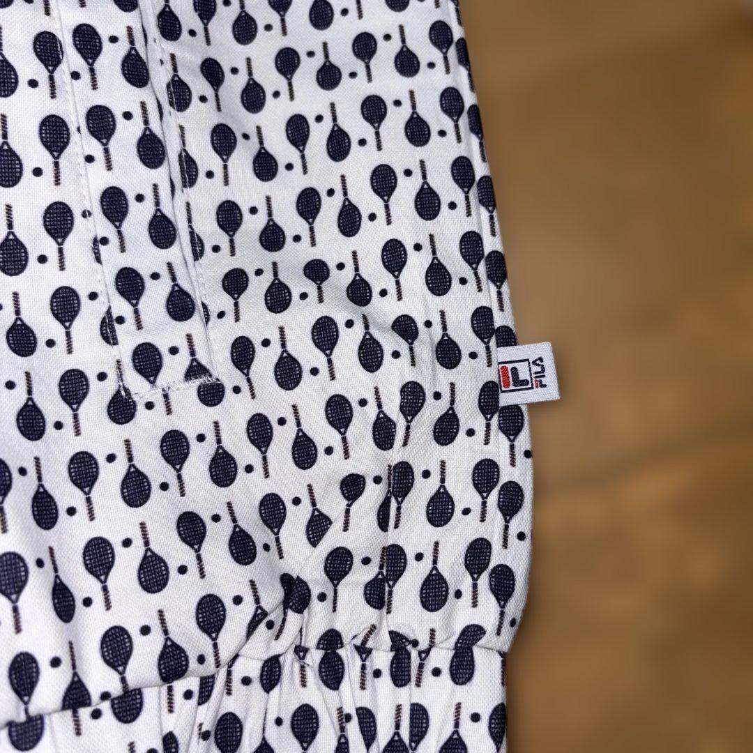 FILA テニスラケット柄 ジップアップジャケット、 パンツセット