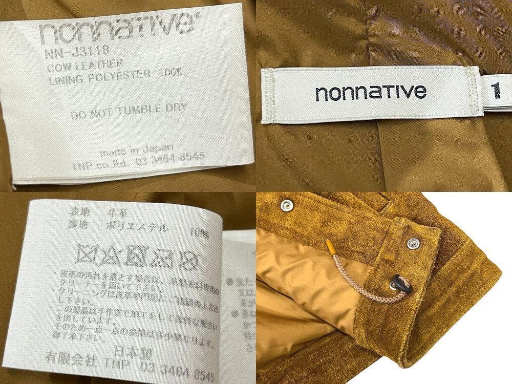 藤井氏着 ノンネイティブ カウ スエード レザー コーチ ジャケット M