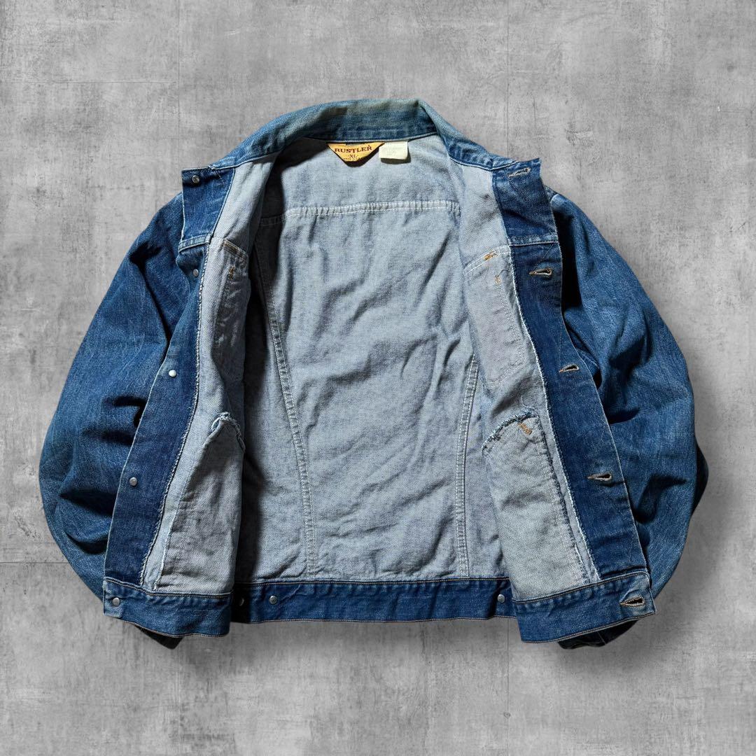 歩く熊2640 古着80年代USA製ラスラーデニムジャケット短丈トラッカー