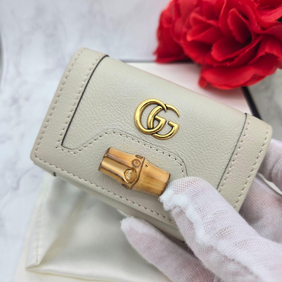 【極美品】 GUCCI グッチ キーケース 6連 GG マーモント バンブー