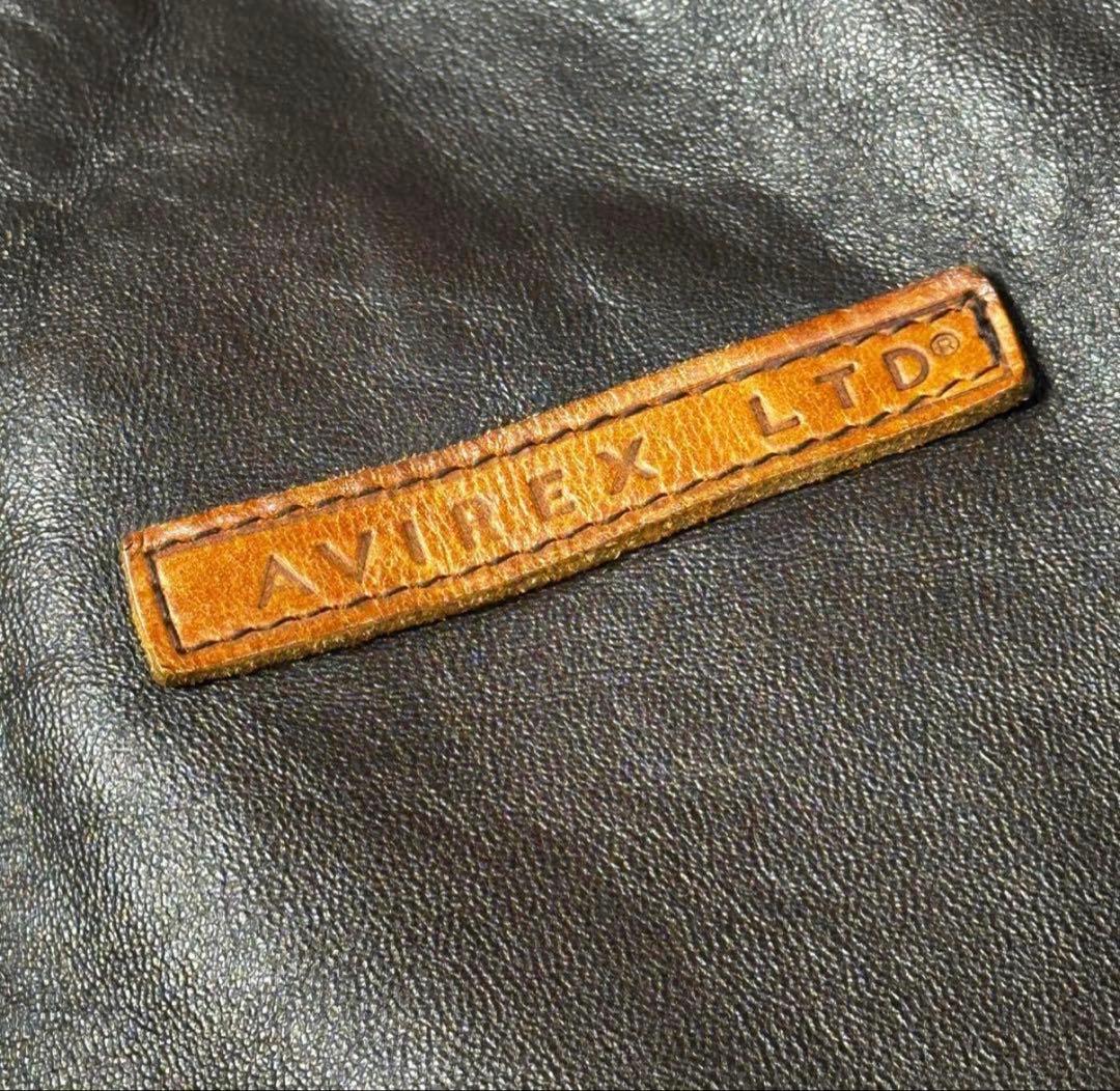 【胸タグ】アヴィレックス A-2 フライト レザージャケット ダークブ