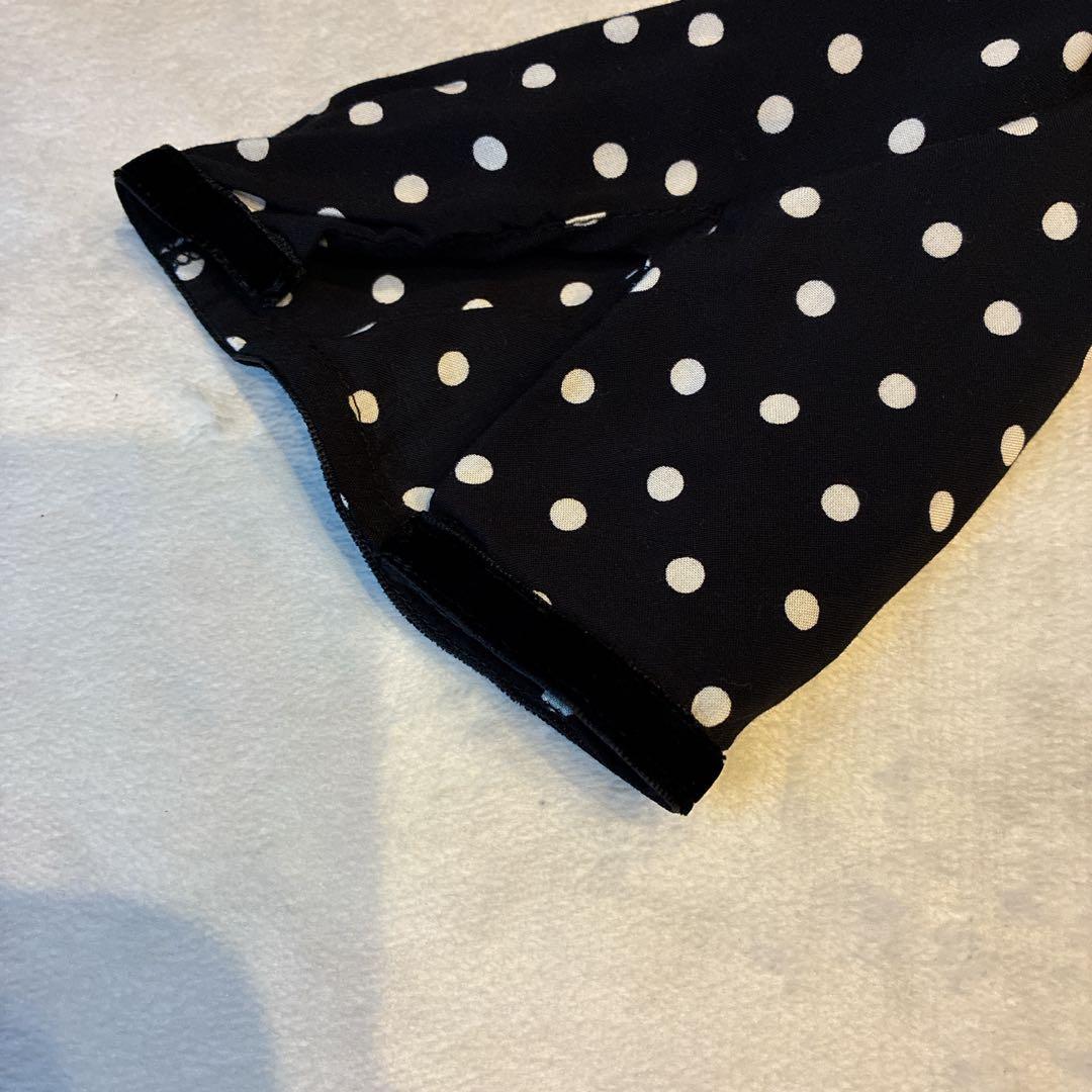 ぐれーす美品　SINME ドット柄 ロングワンピース 七分袖　Sサイズ