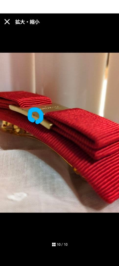 【新品】サルヴァトーレフェラガモ バレッタ 赤！　ヘアピン箱つき