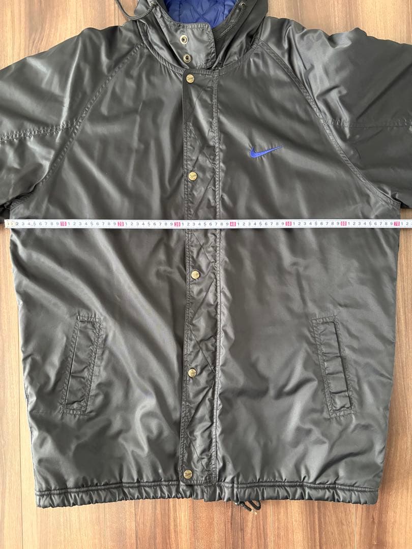 NIKE ナイキ ナイロンジャケット ベンチコート 黒 青 スウォシュXL旧タグ