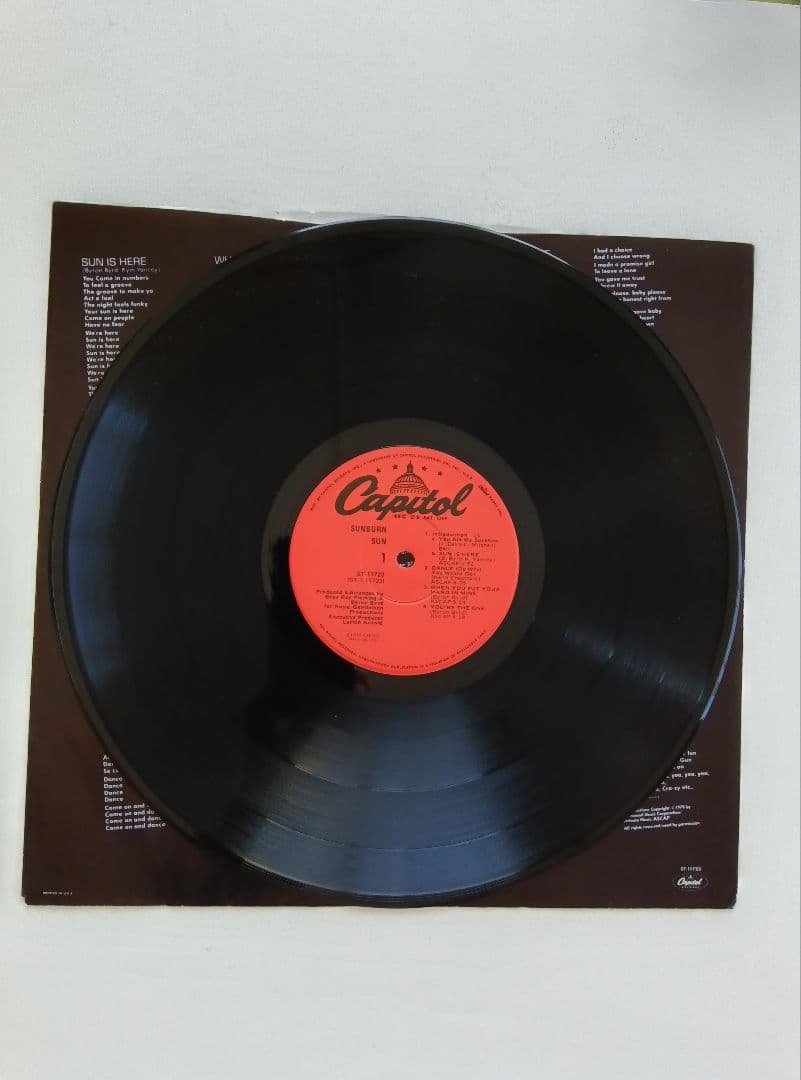 SUN/SUNBURN/LP盤レコード。