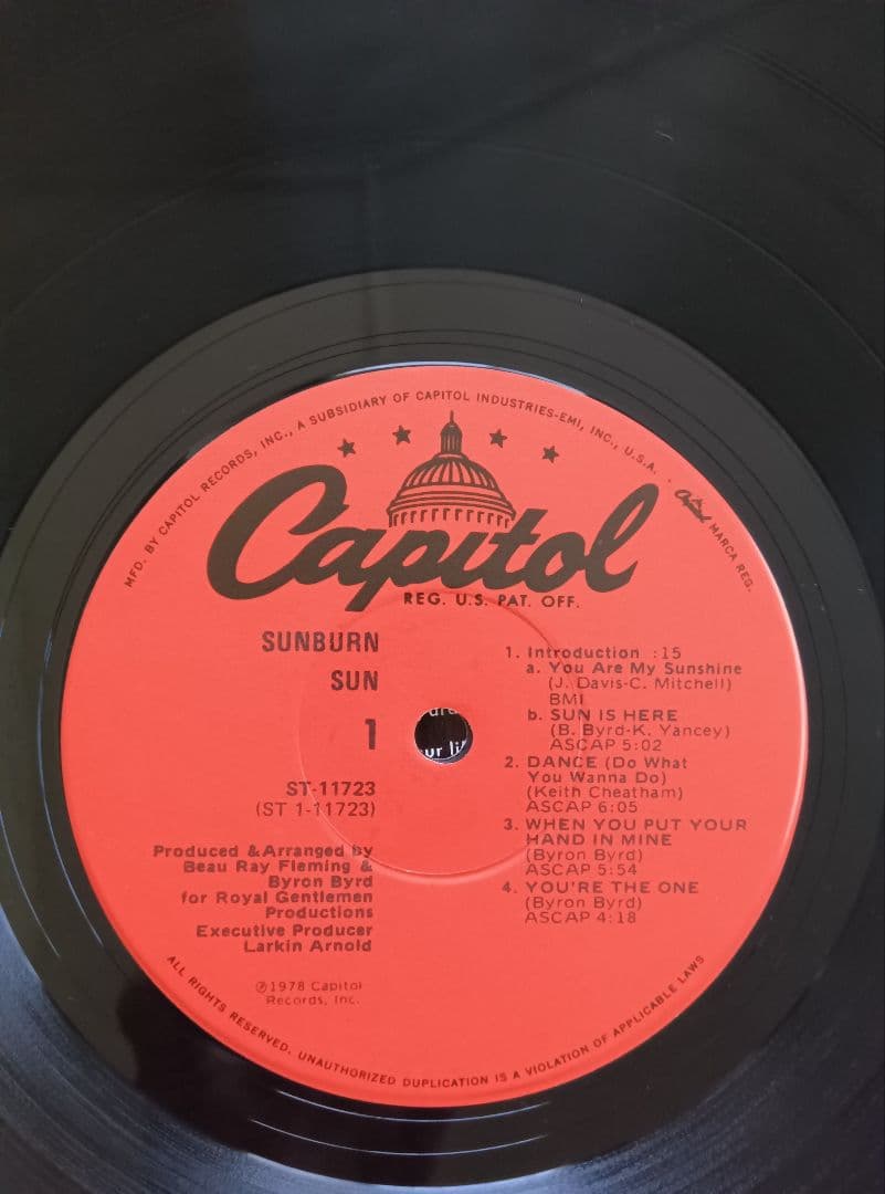 SUN/SUNBURN/LP盤レコード。