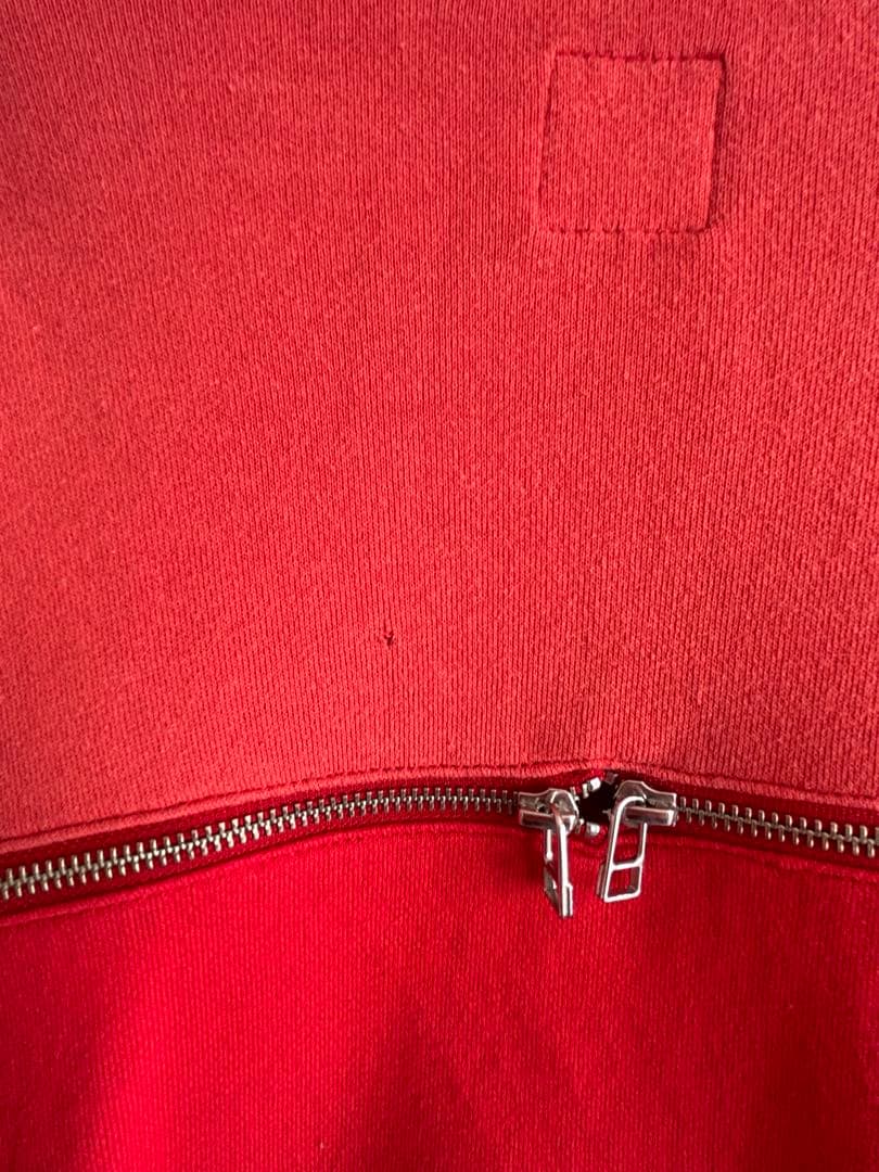 FACETASM ファセッタズム 変形 ジップデザイン クロップドジャケット 赤