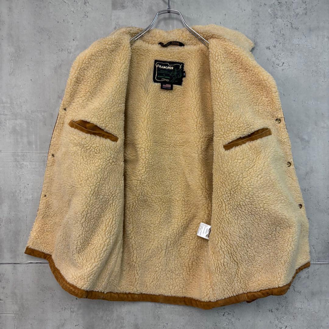 ヒロ schott ランチコート レザー ジャケット スウェード USA製