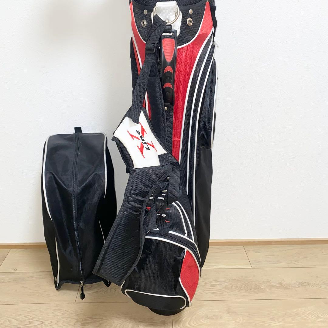 格安☆X-Lineゴルフクラブ フルセット☆メンズ初心者キャディバッグ付SR 黒