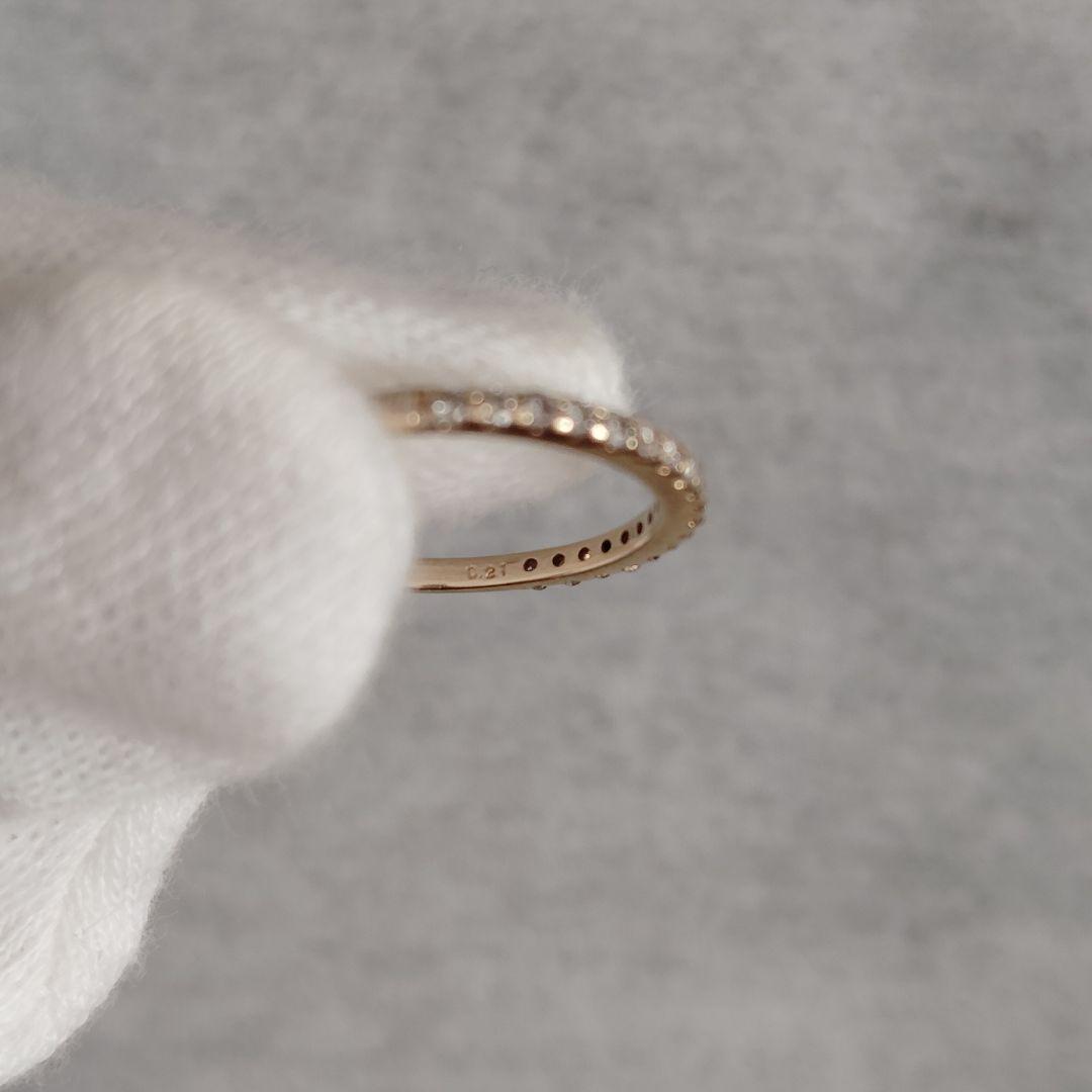 ツツミ k10 0.21ct ハーフエタニティリング 10号