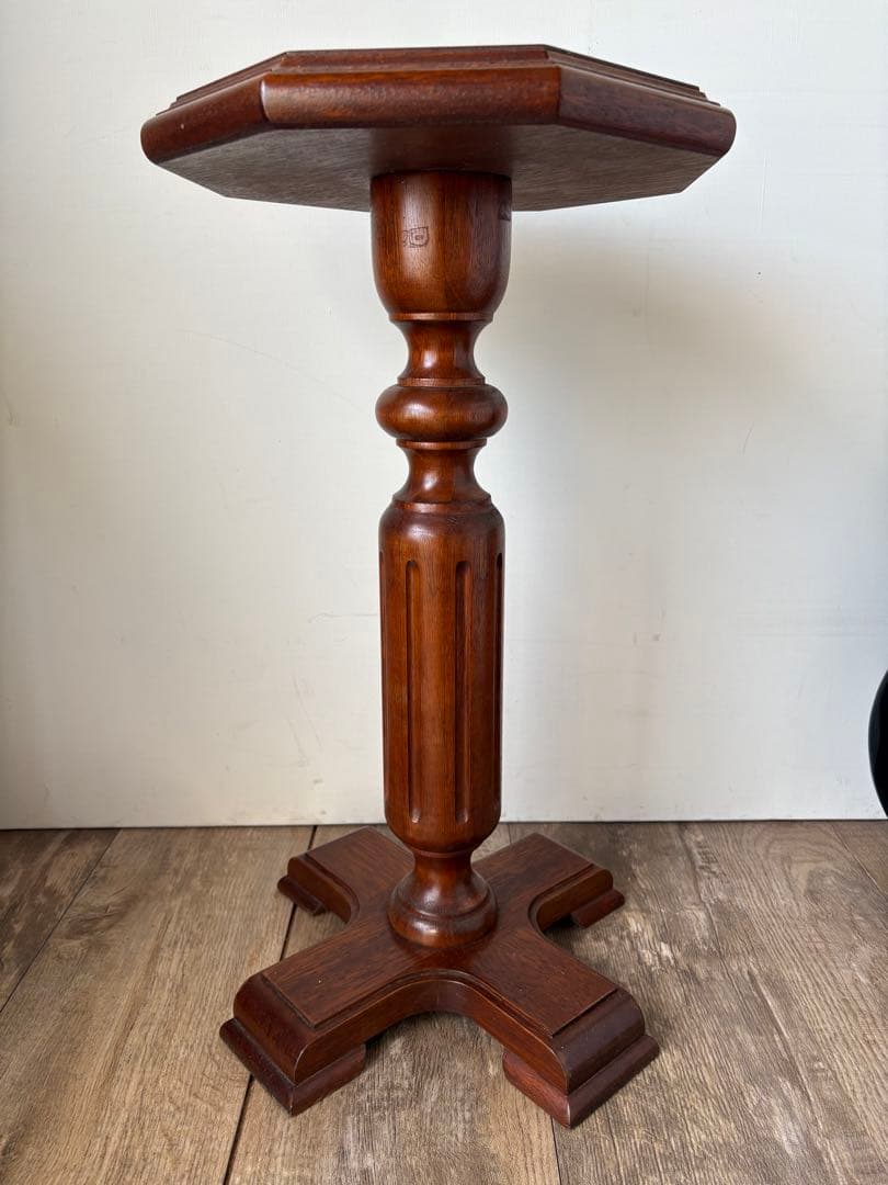 八画　花台　サイドテーブル　木製