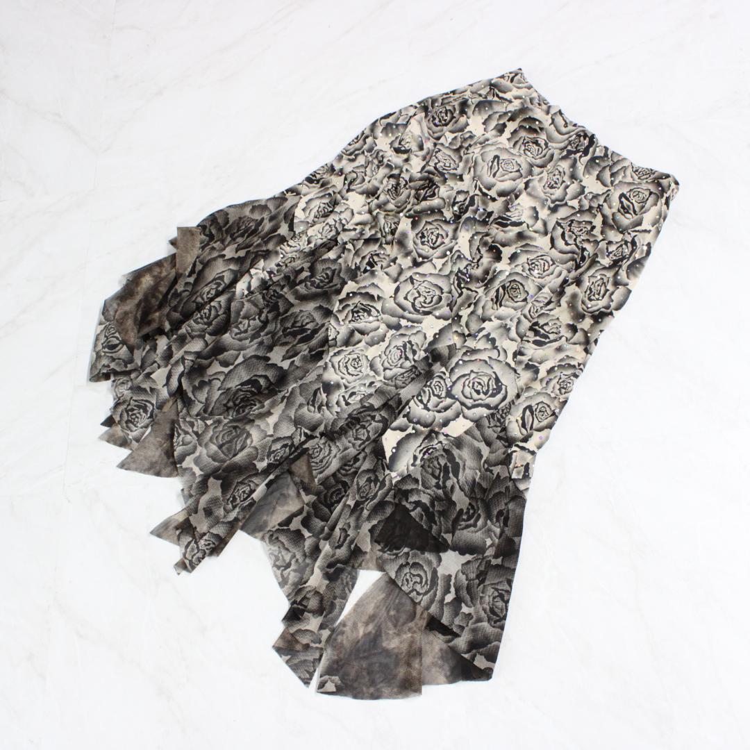 【美品 社交ダンス衣装】上下セット トップス スカート ACROSS ブラック