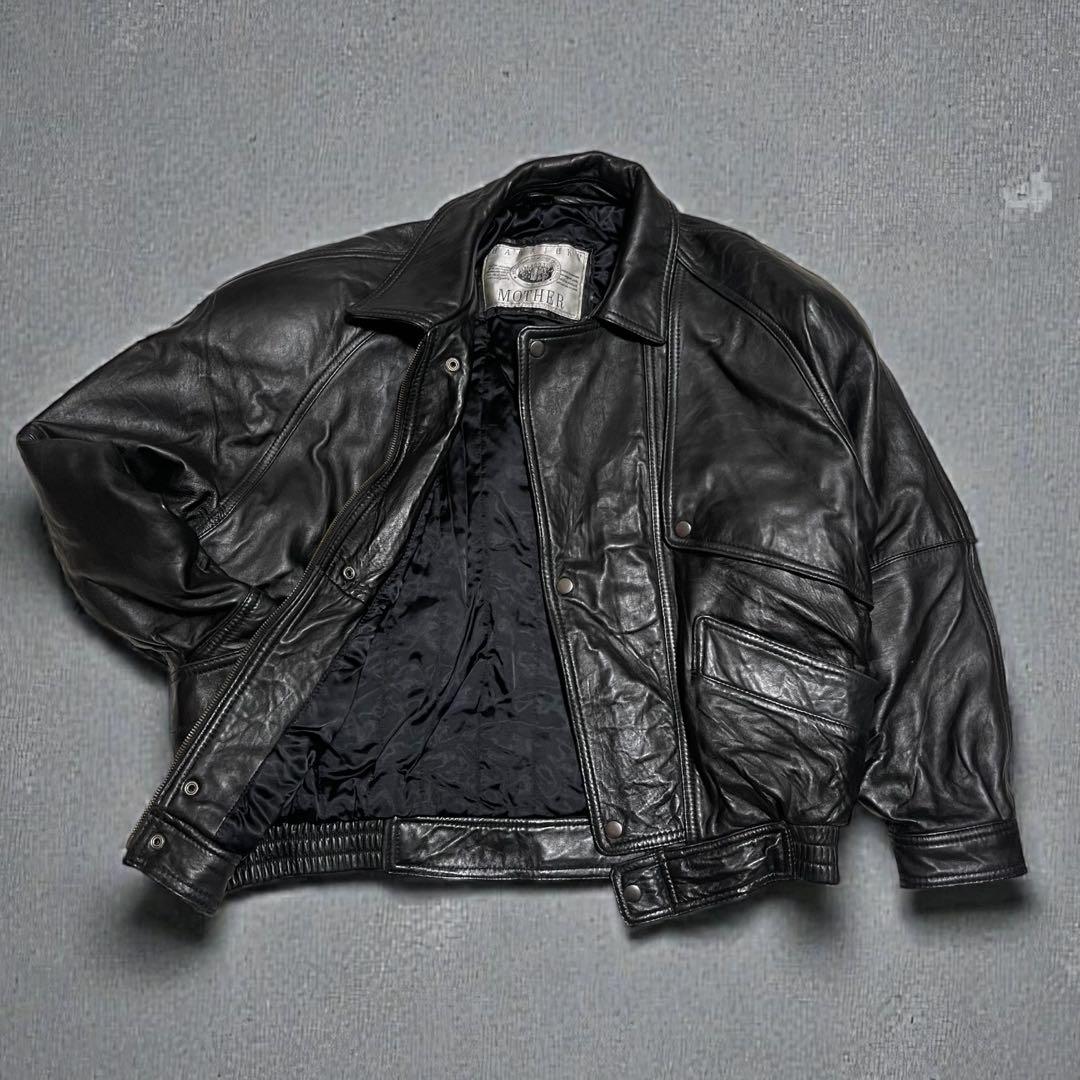 AIRCHIVE 90'S A2 フライトジャケット　ラムレザー　ブラック　L