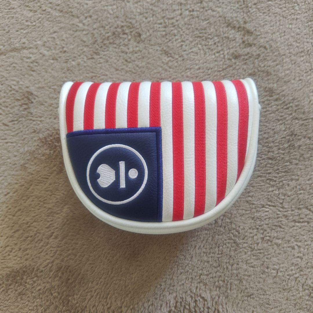 ラブゴルフ　レフティ　中尺　ホワイト・ブルー マレット型パター