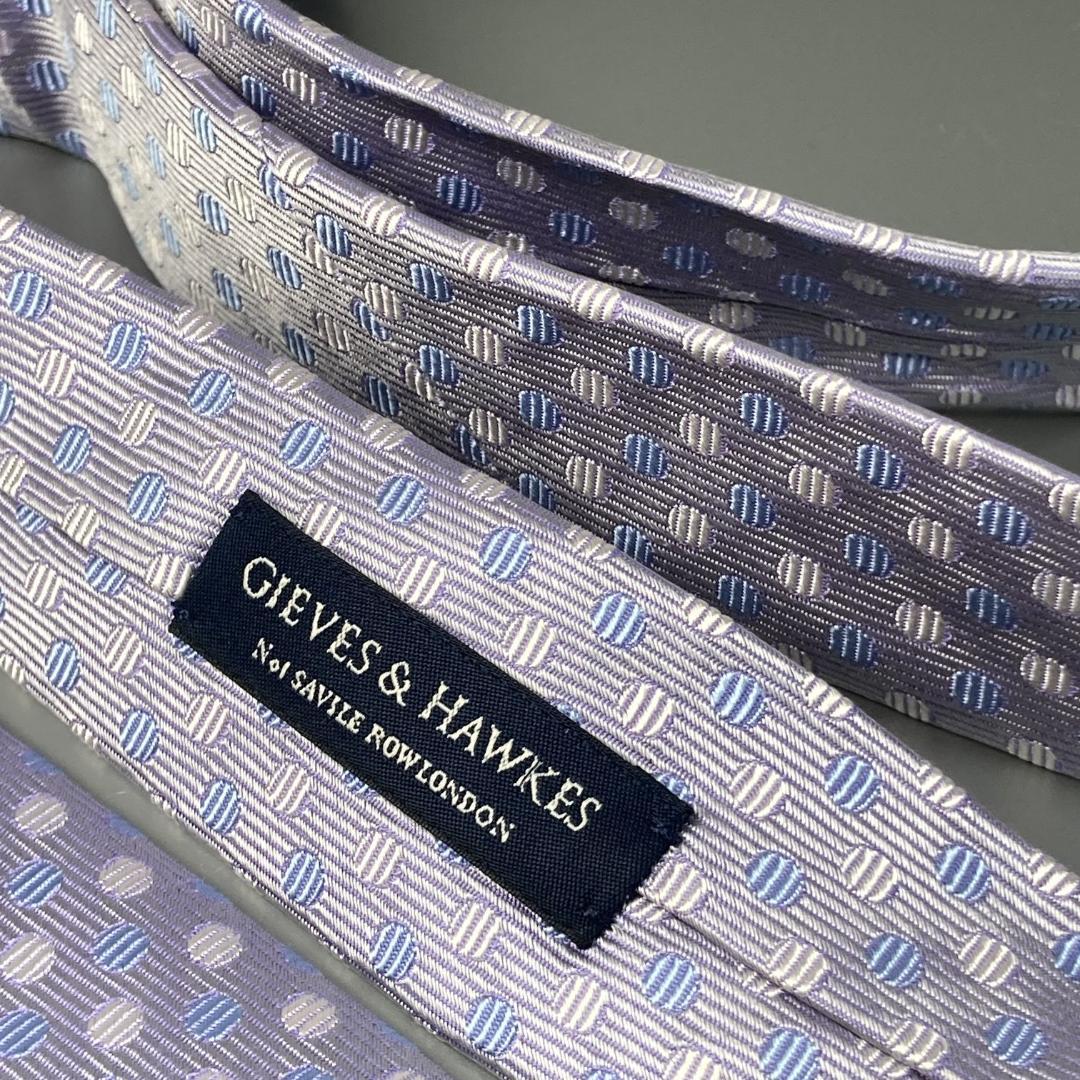 本家【ほぼ未使用】ギーブスアンドホークス ハンドメイドシルクネクタイ