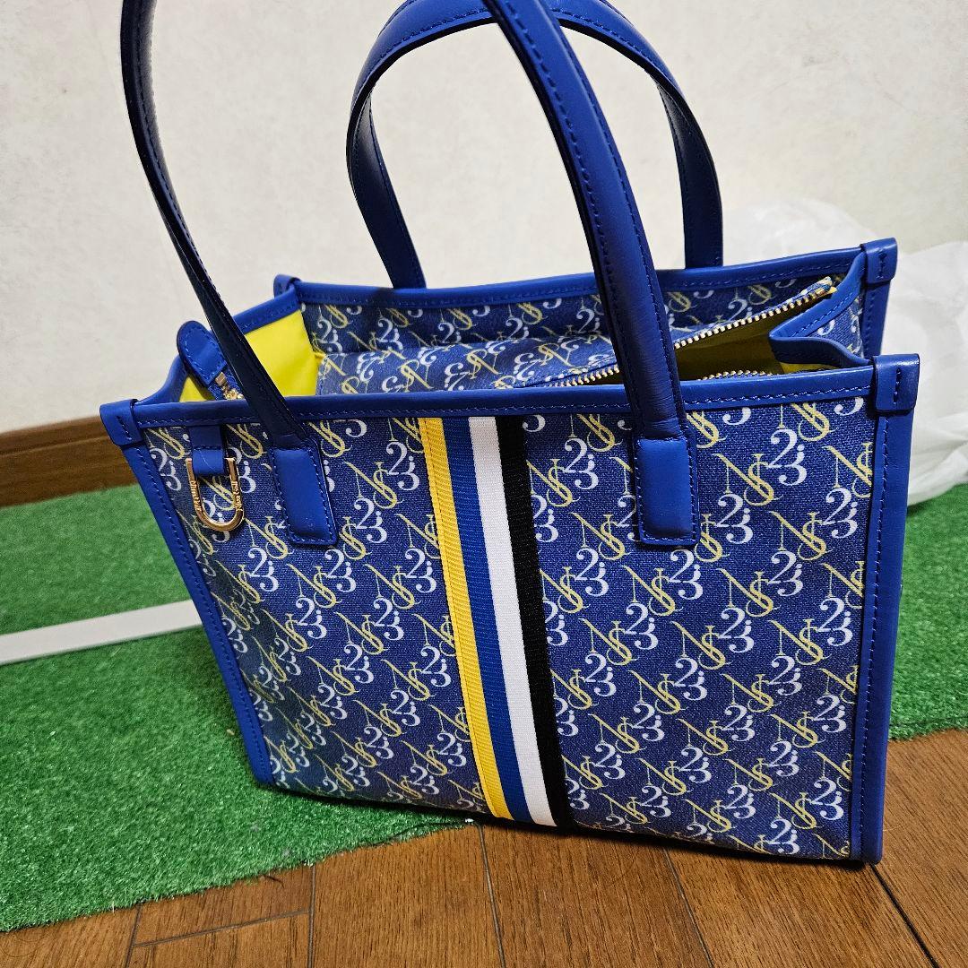 ブルー トートバッグ ストライプデザイン