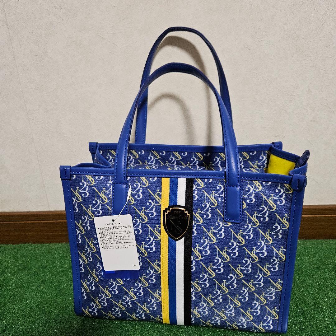 ブルー トートバッグ ストライプデザイン