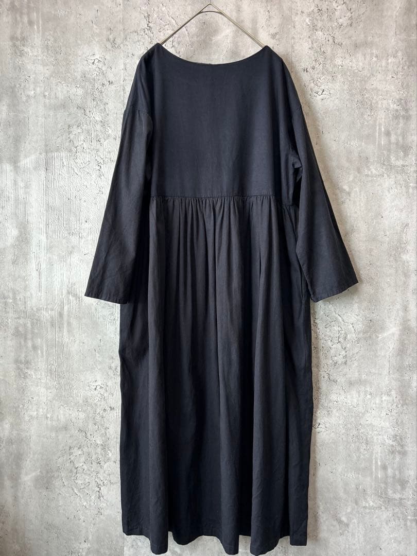 かぐれ ツイルギャザー ワンピース ネイビー kagure