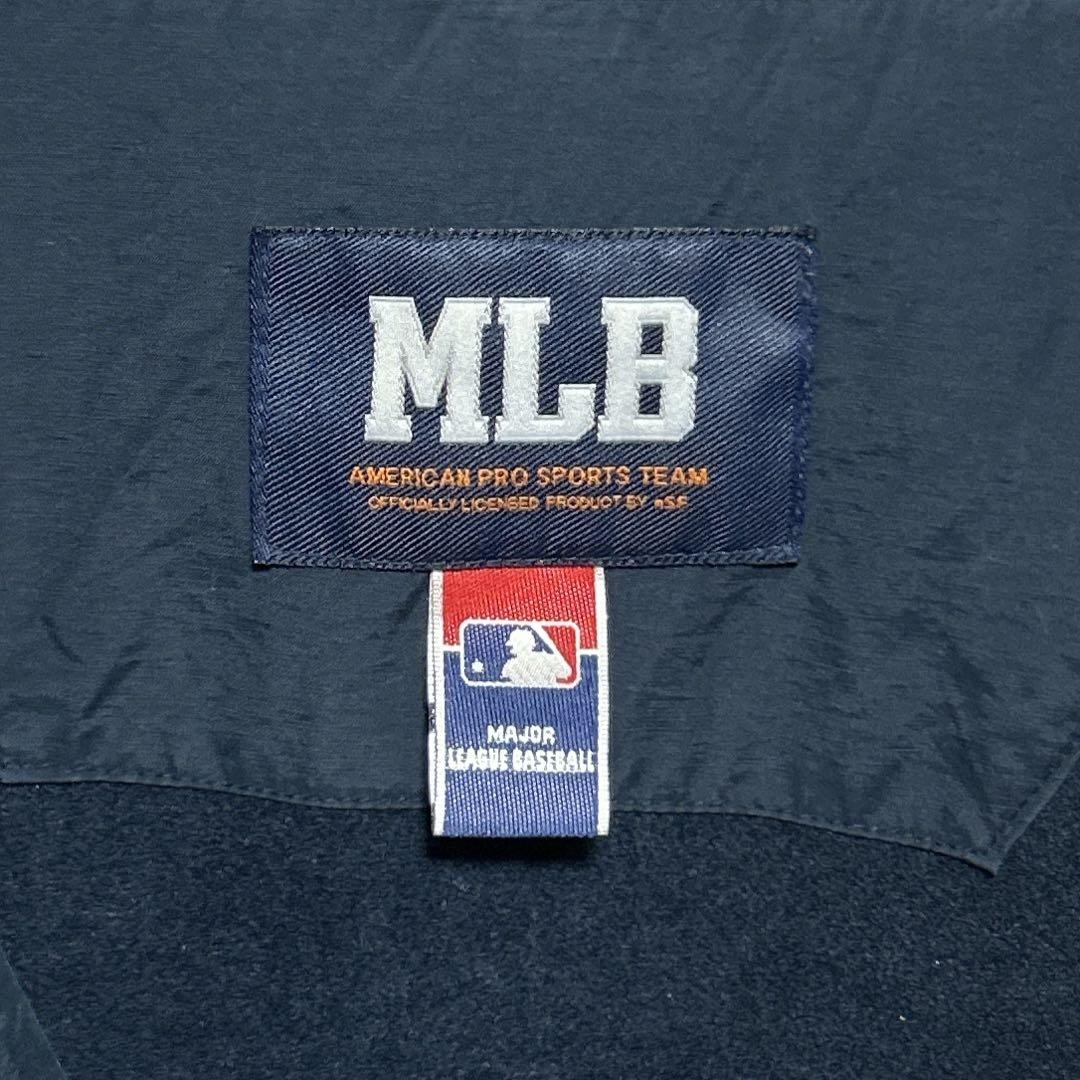 セール《美品》MLB☆NY ヤンキース☆ベースボールジャケット 刺繍ロゴ 紺 L